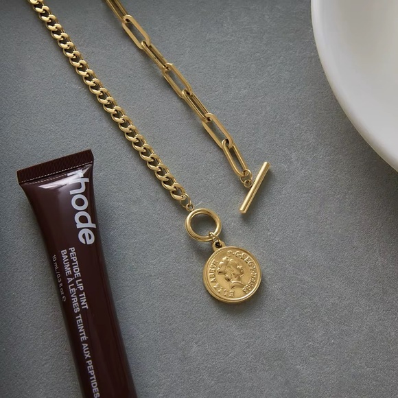 18K Gold Plated Coin Pendant Necklace - Picture 5 of 8